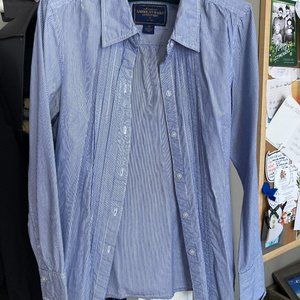 American Eagle Pinstriped Blue Collared shirt, Women size 12